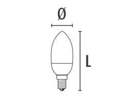 DURALAMP® DECO LED UP KERZE - 3,2W/6000K | 290lm | 240° | E14 | 220-240V | Kaltlicht