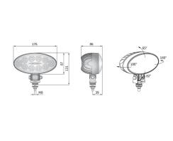 LED Arbeitsscheinwerfer | MEGA-BEAM | 4000lm | Kabel | IP68 | 9 - 32 V | Breitstrahlend