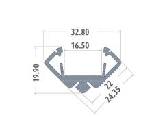 DURALAMP LED Profil Universal PRAN-U | Profil 2m | inkl. Abdeckung | 24x24mm |Eckprofil oder Hängeprofil Detailbild 4