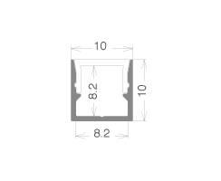 DURALAMP® LED Profil P02A | Aufbau | Schmal | 2m | 10x10mm