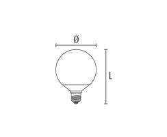 DURALAMP® DECO LED GLOBO 120 - 22W/6400K | 2450lm | 240° | E27 | 220-240V | Kaltlicht