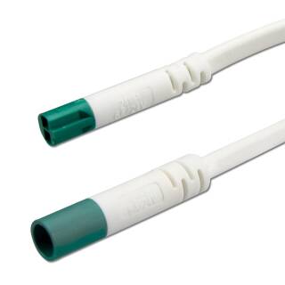 LINEAR TEC Mini-Plug Verlängerung male-female, 1m, 2x0.75, weiß-grün, max. 48V