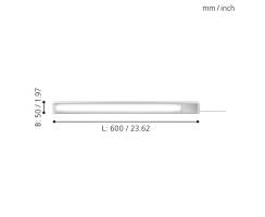  LED-UNTERBAULEUCHTE M. WIPP. WEISS 10W/1250LM - 600x50MM, INKL 1500MM PVC KABEL STECKER