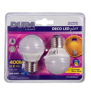 DURALAMP LED PLUS Kugel (blister 2 pcs) - 5W/3000K E27 Detailbild 0