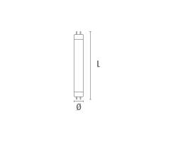 DURALAMP® LED TUBE GLASS VB | 0,6m  - 9W/3000K | 1010lm | 330° | G13 | 220-240V | Warmweiß