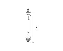 DURALAMP&reg; HDS Hochdruck-Natriumdampflampe - Tubular - 100W/2000K | 10000lm | E40 | 100+-15V | Klare R&ouml;hre