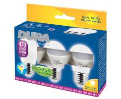 DURALAMP DECO LED ROUND Dreierpack - 5,7W/3000K | 470lm | 240° | E27 | 220-240V | Warmweiß Detailbild 0