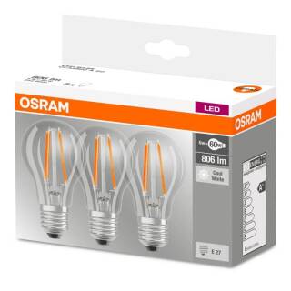 Osram LEDbase Classic A Filament 6-60W/840 E27 klar 200° 806lm kaltweiß nicht dimmbar 3er Pack