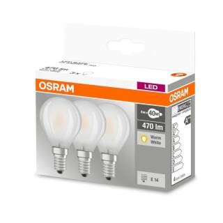 Osram LEDbase Classic P Retro 4-40W/827 E14 matt 200° 806lm echt warmweiß nicht dimmbar 3er Pack